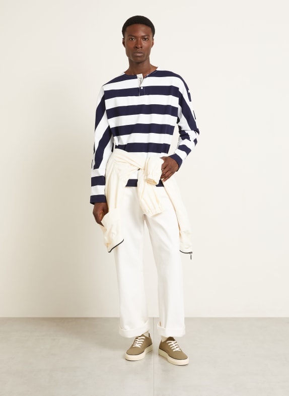 JACQUEMUS Henley-shirt LE TSHIRT MARINIERE ML DONKERBLAUW / WIT
