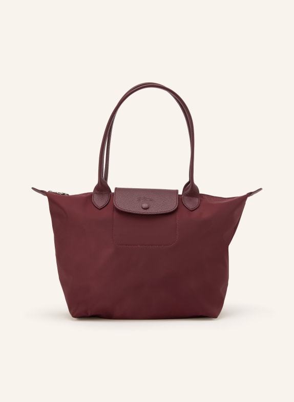 LONGCHAMP Schultertasche LE PLIAGE ONE M DUNKELROT / SILBER