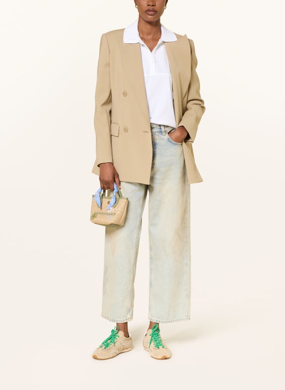 LONGCHAMP Korbtasche LE PLIAGE COLLECTION XS CREME / GRÜN / HELLBLAU