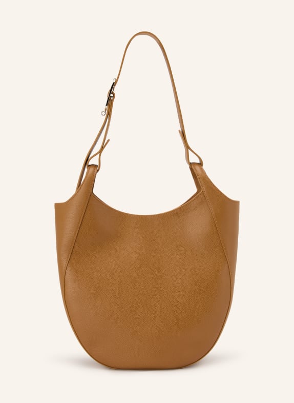 LONGCHAMP Schultertasche LE FOULONNÉ LARGE COGNAC