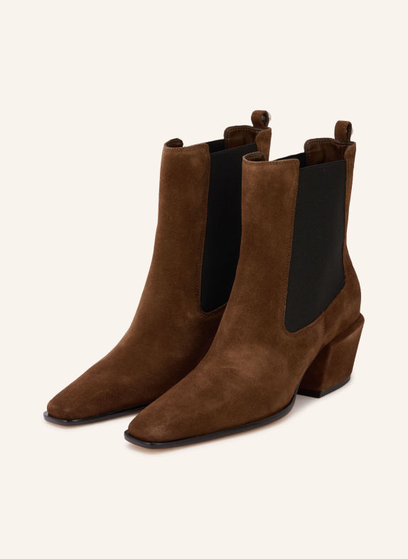CARRANO Bottines Chelsea MARRON FONCÉ / ARGENT / NOIR