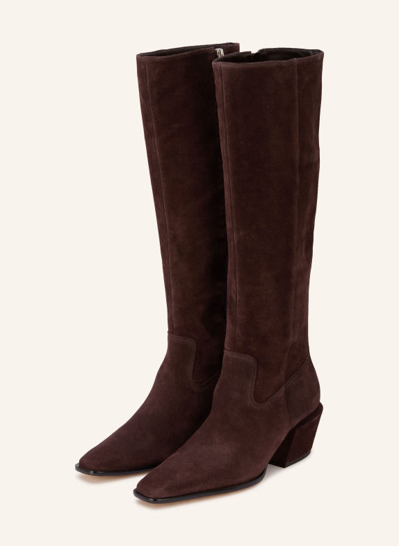 CARRANO Boots santiags MARRON FONCÉ / ARGENT