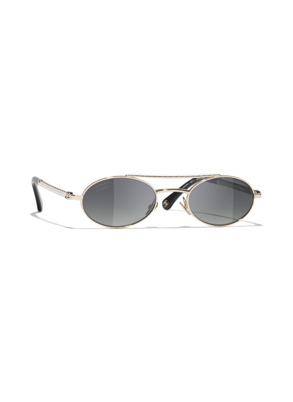 CHANEL Ovale Sonnenbrille GOLD/ DUNKELGRAU POLARISIERT