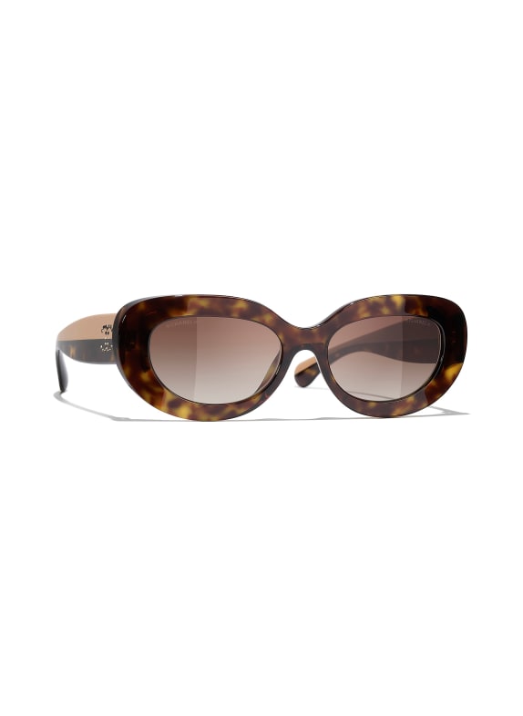 CHANEL Katzenaugenförmige Sonnenbrille HAVANA/ BRAUN VERLAUF
