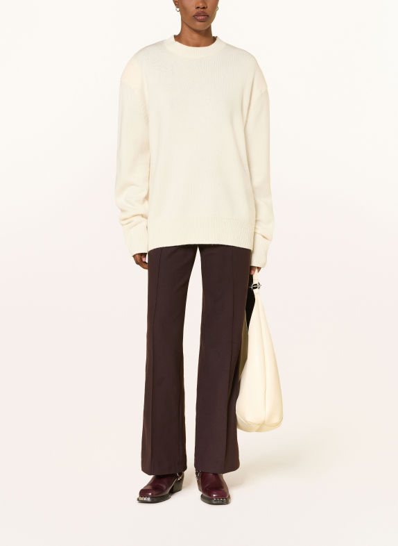 RAFFAELLO ROSSI YVI flannel wide-leg trousers DARK BROWN