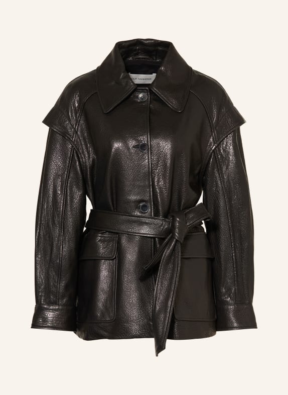 NOUR HAMMOUR Lederjacke PERRIN SCHWARZ