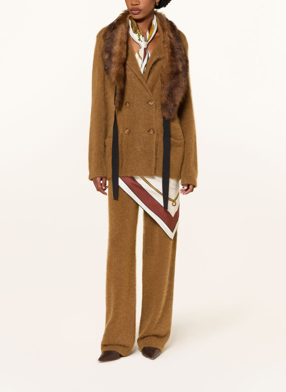 DOROTHEE SCHUMACHER Strikjakke FLUFFY STATEMENTS med kashmir BRUN