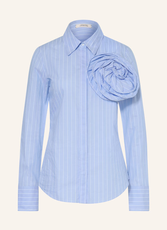 DOROTHEE SCHUMACHER Hemdbluse STRIPED POWER mit abnehmbarer Applikation HELLBLAU / WEISS