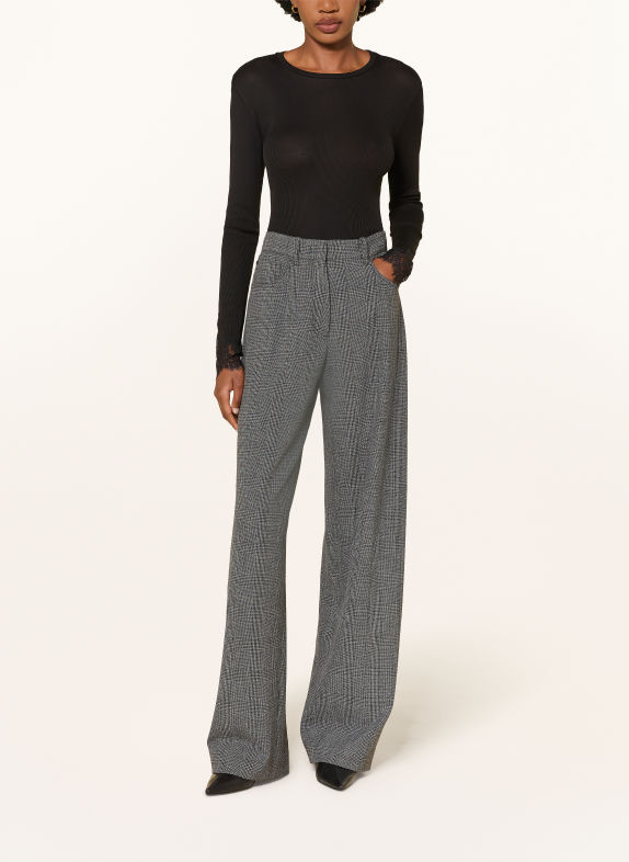 DOROTHEE SCHUMACHER Langærmet bluse med blonder SORT