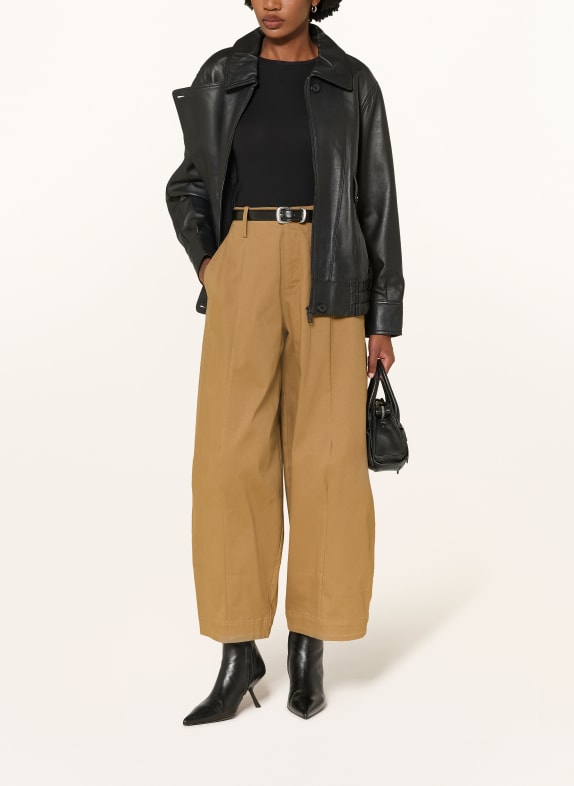 MRS & HUGS Oversized leather jacket BLACK