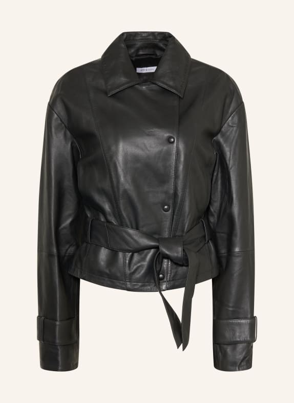 MRS & HUGS Veste en cuir NOIR