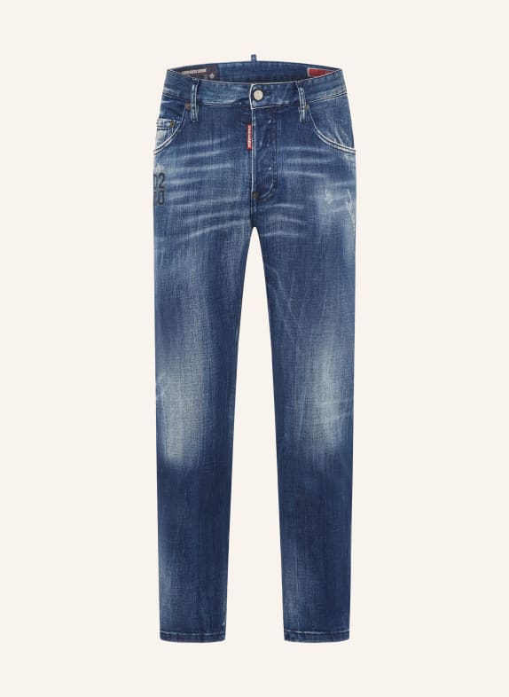 DSQUARED2 Destroyed Jeans SKATER JEAN Extra Slim Fit 470 NAVY BLUE