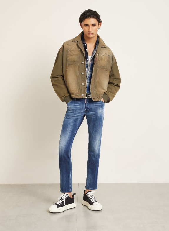 DSQUARED2 Destroyed jeans SKATER JEAN Extra Slim Fit 470 NAVY BLUE