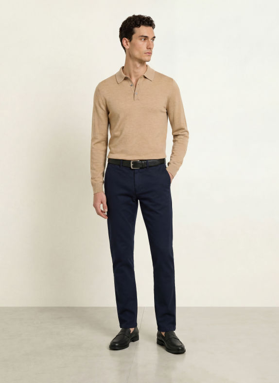 BALDESSARINI MANTEO Knit polo shirt BEIGE