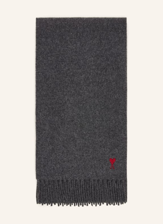 AMI PARIS Scarves GRAY / RED