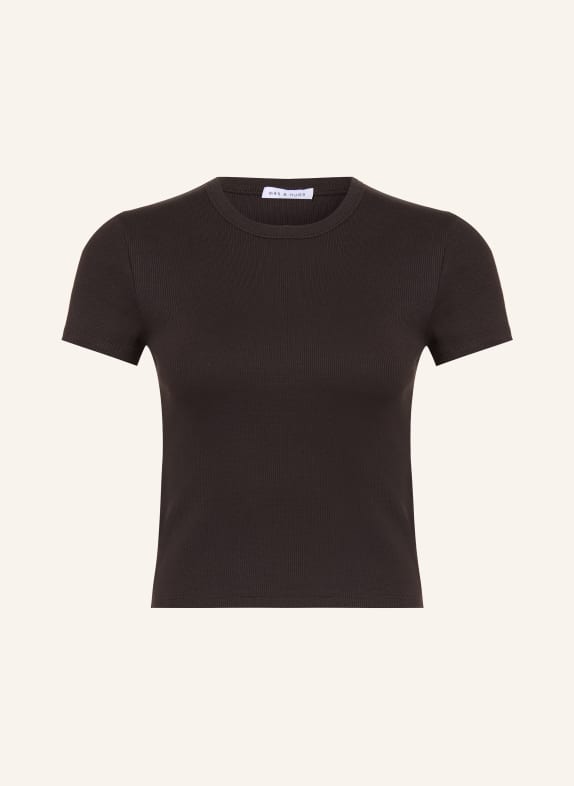 MRS & HUGS T-shirt MARRON FONCÉ