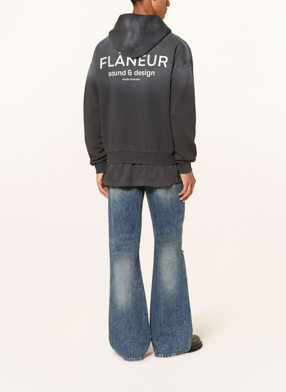 FLÂNEUR Sweatjacke DUNKELGRAU / CREME / GRAU