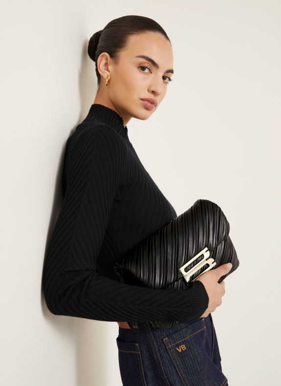 VICTORIA BECKHAM DORIAN Shoulder Bag BLACK / GOLD
