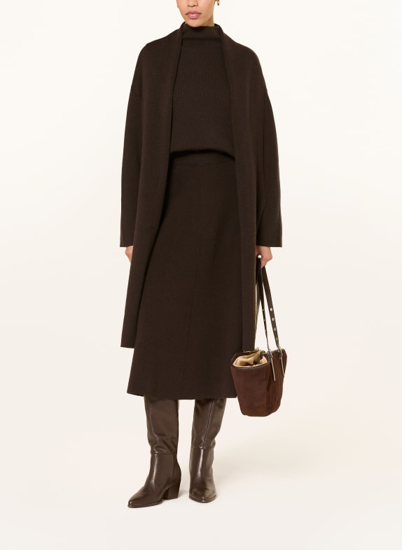 ALLUDE Gebreide jas met kasjmier MARRON FONCÉ