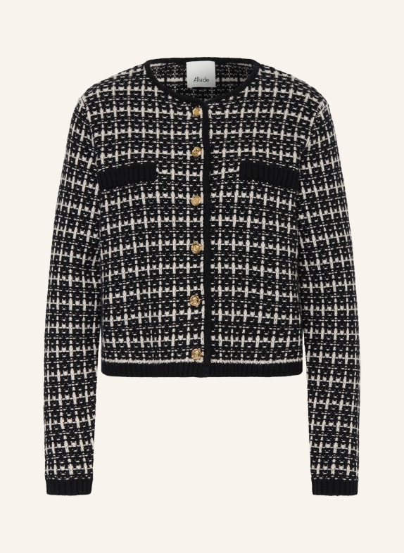 ALLUDE Strickjacke mit Cashmere SCHWARZ / WEISS