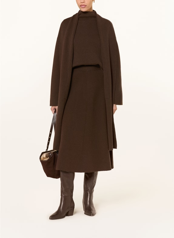 ALLUDE Gebreide rok met kasjmier MARRON FONCÉ