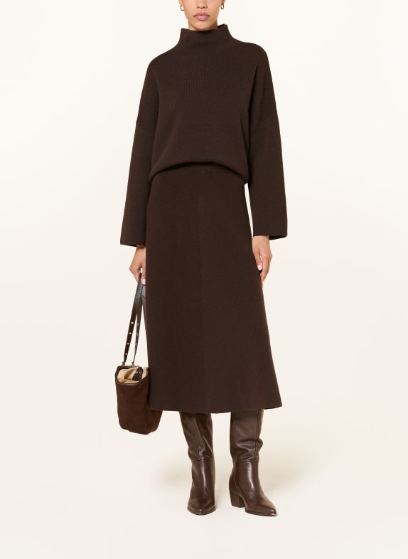ALLUDE Trui met kasjmier MARRON FONCÉ