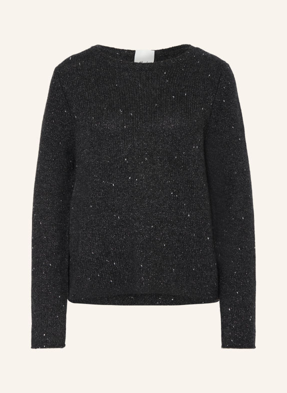 ALLUDE Pullover mit Cashmere und Glitzergarn DUNKELGRAU / SILBER