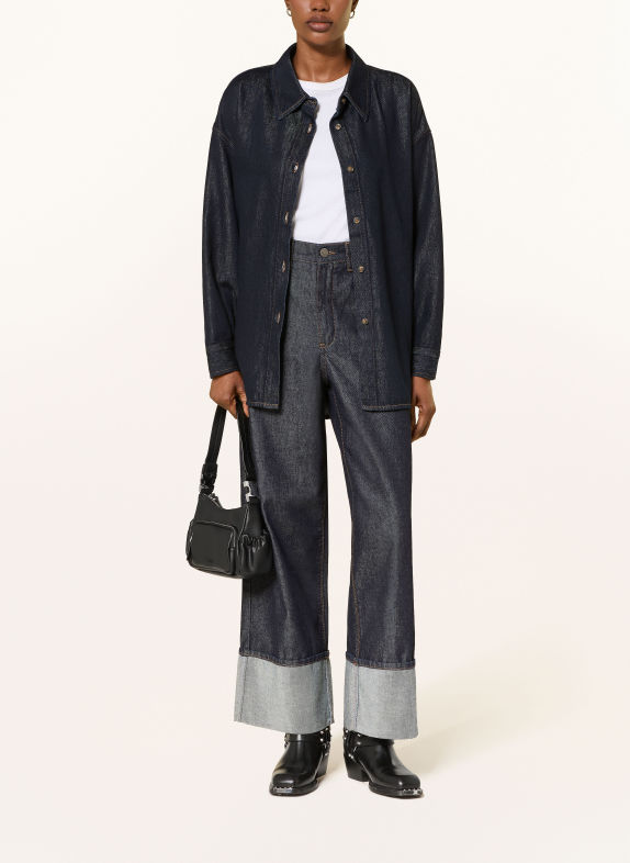 ROSSI Oversized spijkerblouse SIYAN DONKERBLAUW