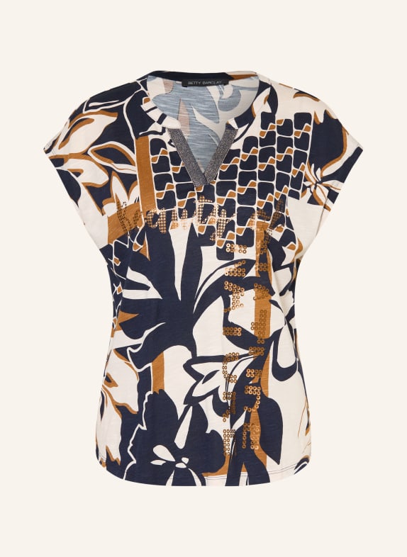Betty Barclay Blusenshirt mit Glitzergarn CREME / CAMEL / DUNKELBLAU