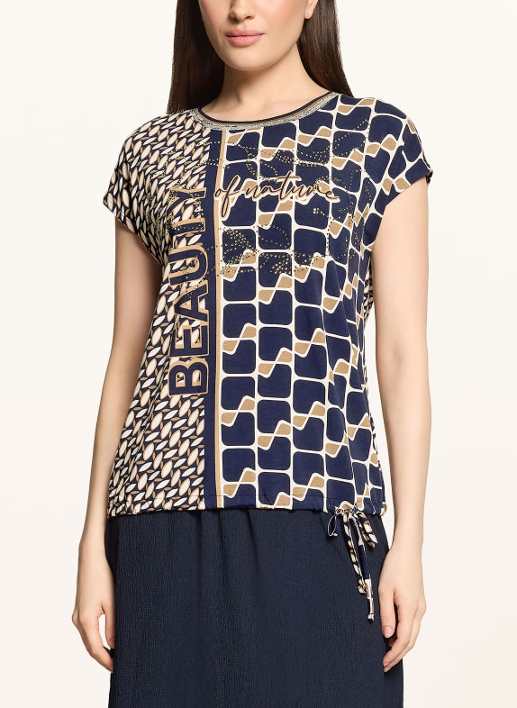 Betty Barclay Blouseshirt met strass-steentjes LICHTBRUIN / COGNAC / DONKERBLAUW