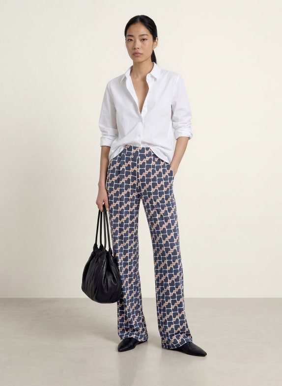 Betty Barclay Jerseybroek DONKERBLAUW / COGNAC / CRÈME