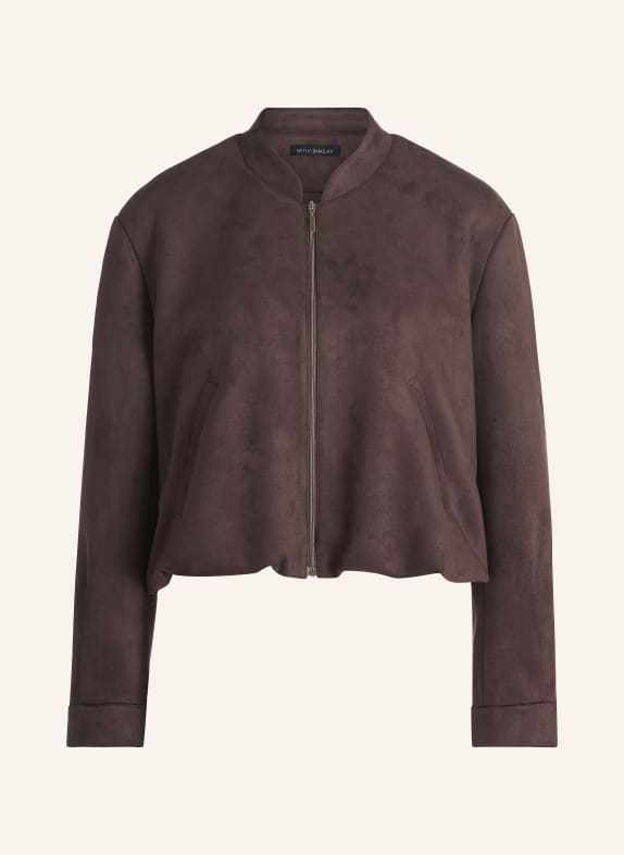 Betty Barclay Leather-look bomber jacket DARK BROWN