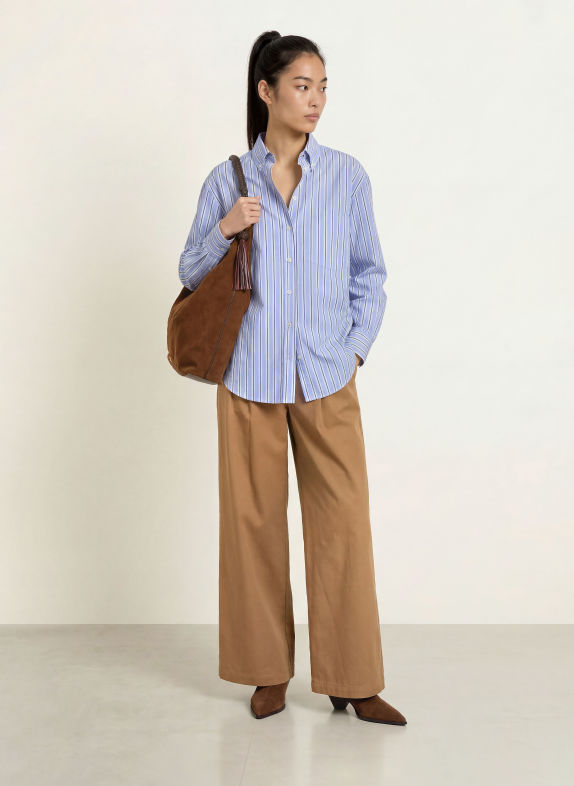 MAX & Co. Overhemdblouse FEBE LICHTBLAUW / BLAUWGRIJS / WIT