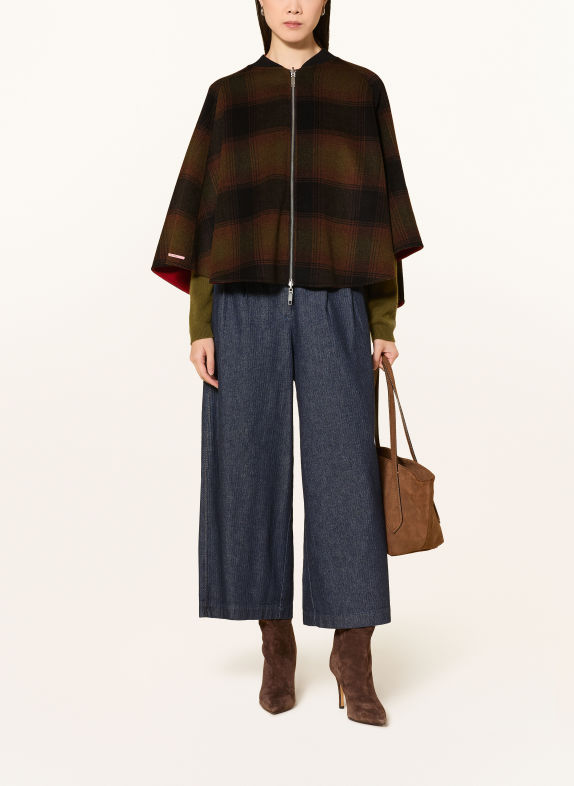 MAX & Co. Cape DOUBLECAPE, vändbar BRUN / RÖD / SVART