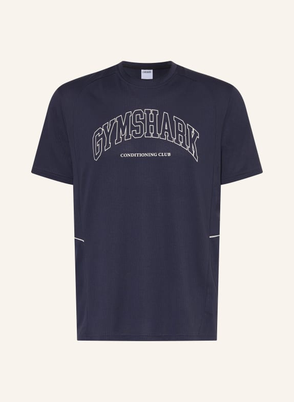 GYMSHARK Funktionsshirt COLLEGIATE DUNKELBLAU / WEISS