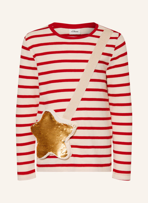 s.Oliver RED Longsleeve mit Pailletten ROT / CREME