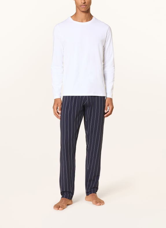 STROKESMAN'S Pyjamasbyxor MÖRKBLÅ / VIT