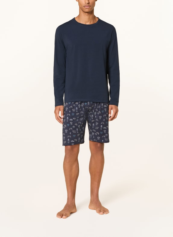 STROKESMAN'S Sovshorts MÖRKBLÅ / BEIGE / VIT