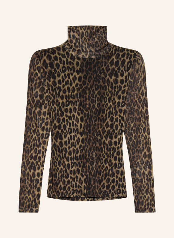 darling harbour Colshirt met col van mesh brown (beige)