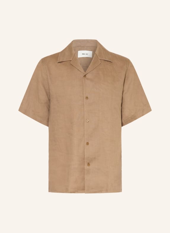 NN.07 Resort-overhemd JULIO Comfort Fit van linnen CAMEL