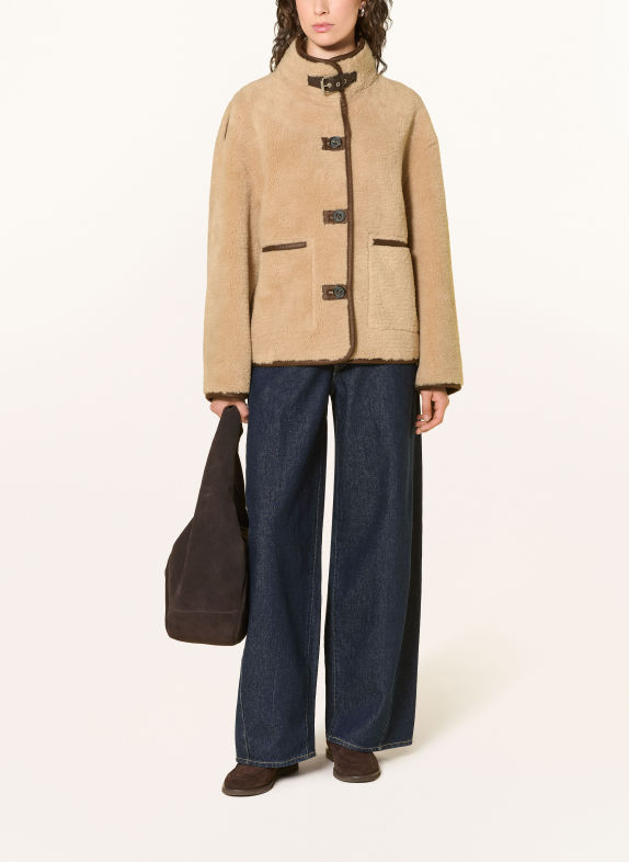 darling harbour Kurtka z futerkiem typu teddy BEIGE