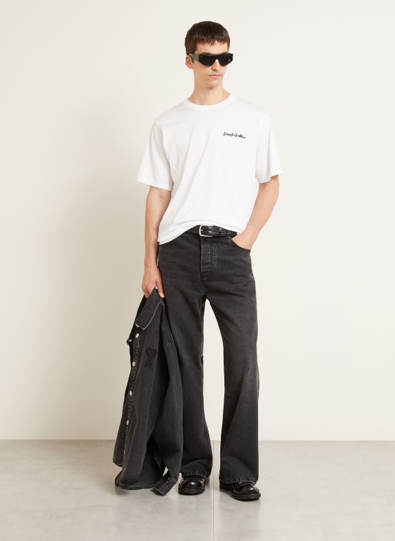 DOLCE & GABBANA T-shirt HVID / GRÅ / SORT