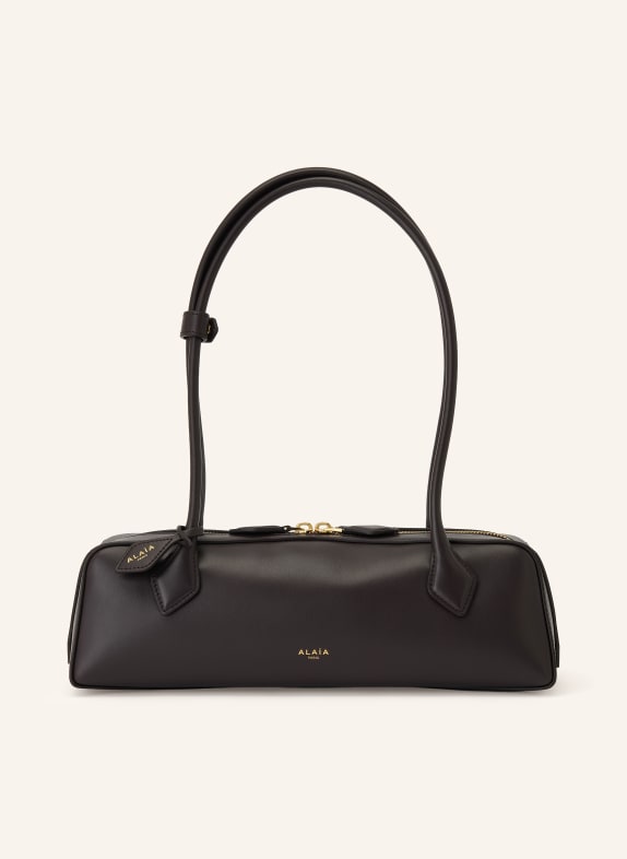 ALAÏA Schultertasche LE TECKEL MEDIUM DUNKELBRAUN / GOLD