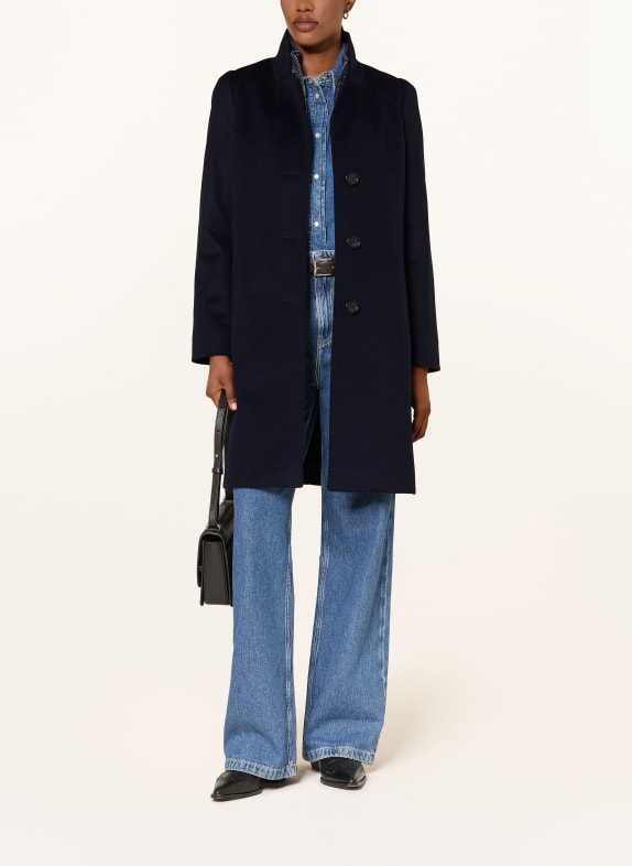 CINZIA ROCCA Manteau en laine avec col amovible BLEU FONCÉ