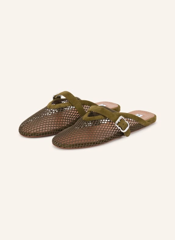 ALAÏA Muiltjes KAKI / ZILVER / OLIJF