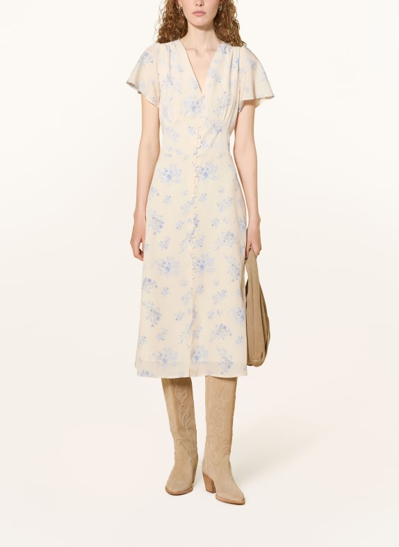 NEO NOIR ELENI Dress with Flounces ECRU / LIGHT BLUE / DARK BLUE