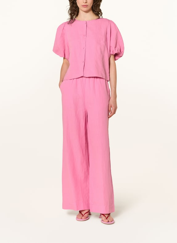 NEO NOIR Blouse MOISA met linnen ROZE