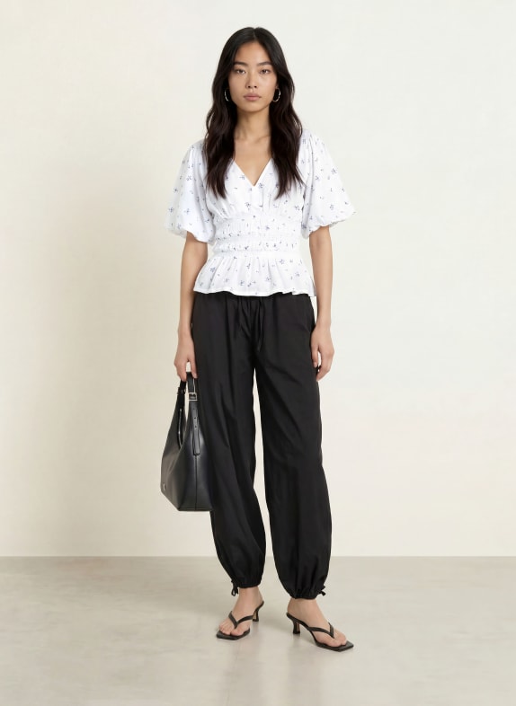 NEO NOIR Blouseshirt SAPURA WIT / BLAUW