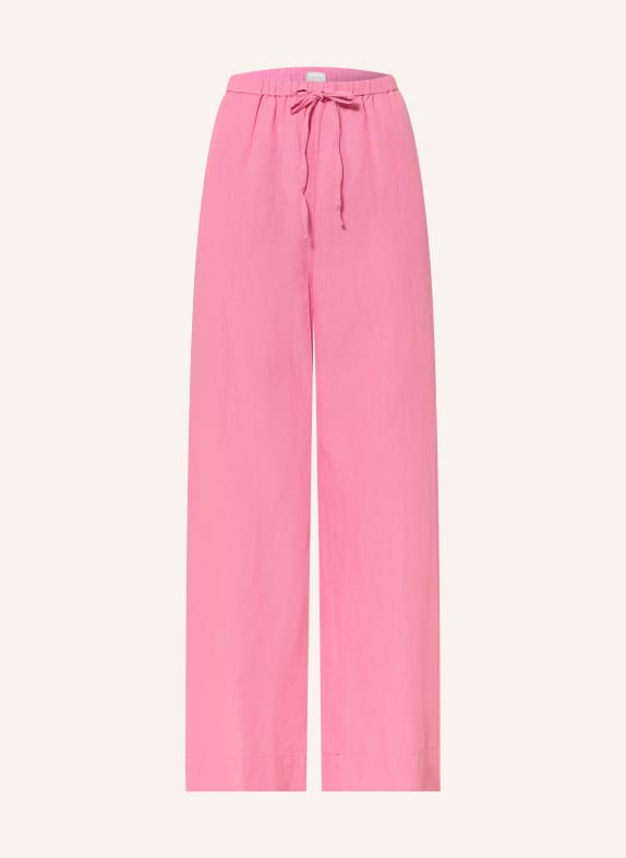 NEO NOIR Pantalon palazzo HEIFA en lin ROSE FUCHSIA