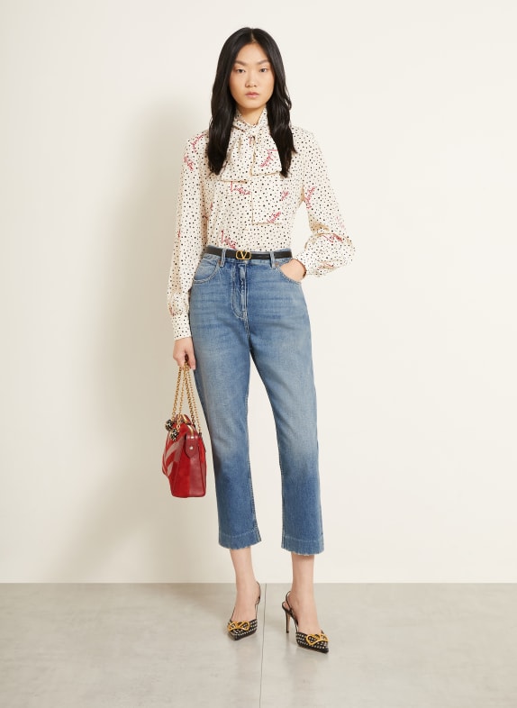 VALENTINO Cropped jeans SOLID 558 MEDIUM BLUE DENIM